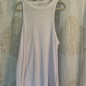 Free People White Mock Neck Flow Tank